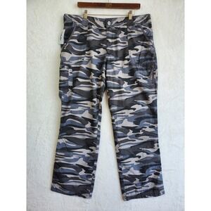 Cabelas Bayou Pants Y2K Utility Womens 18 Timberwolf Urban Camo Cargo Ripstop